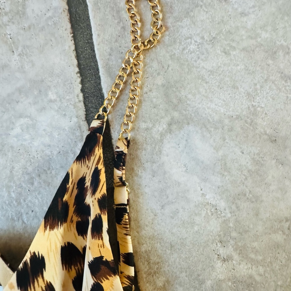 Cupcakes and Cashmere Leopard Print Chain Strap Cami Top - Small - Picture 3 of 5